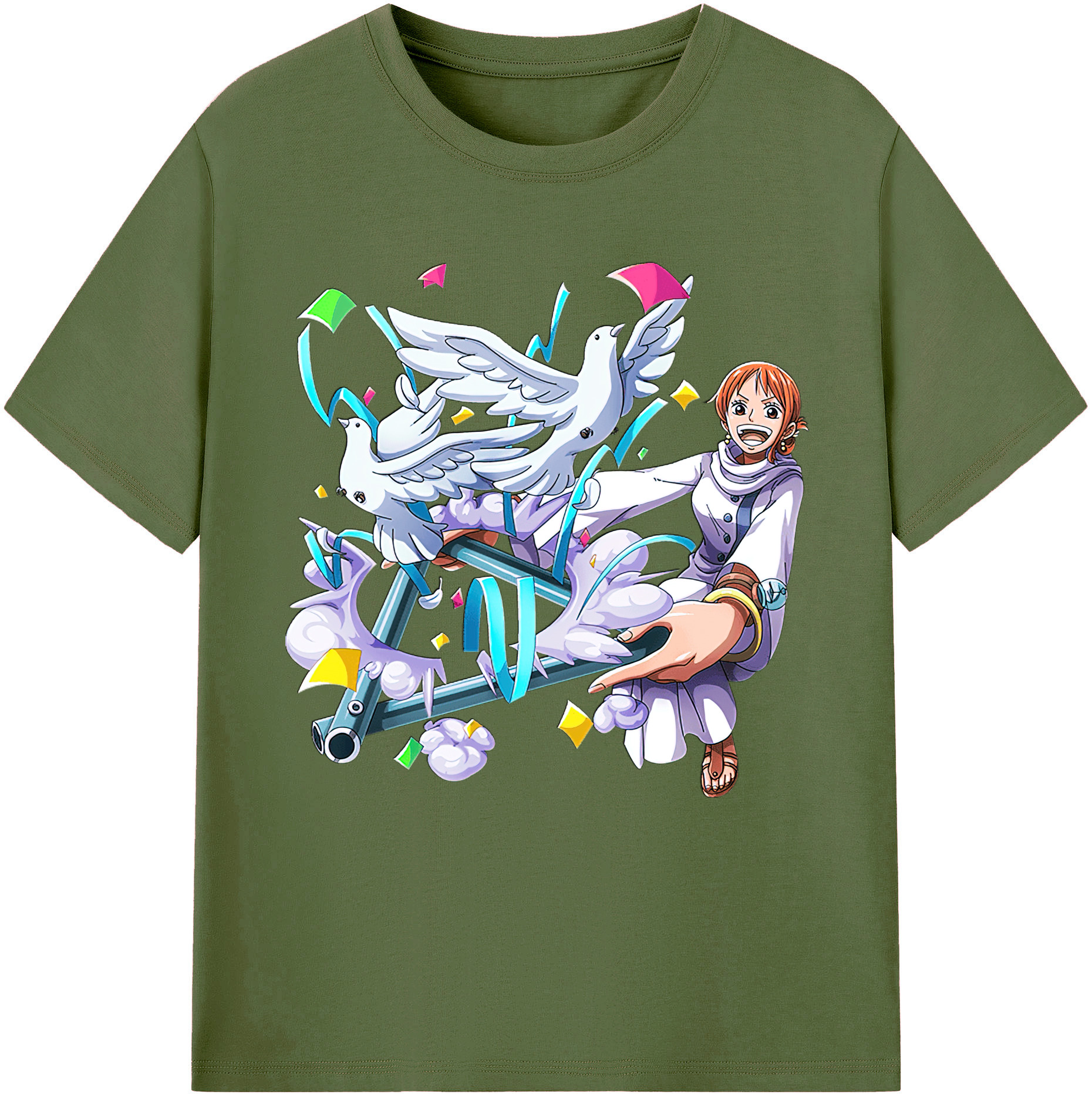 ワンピース ナミ ONE PIECE Nami 綿100％半袖Tシャツ（フロントプリント）